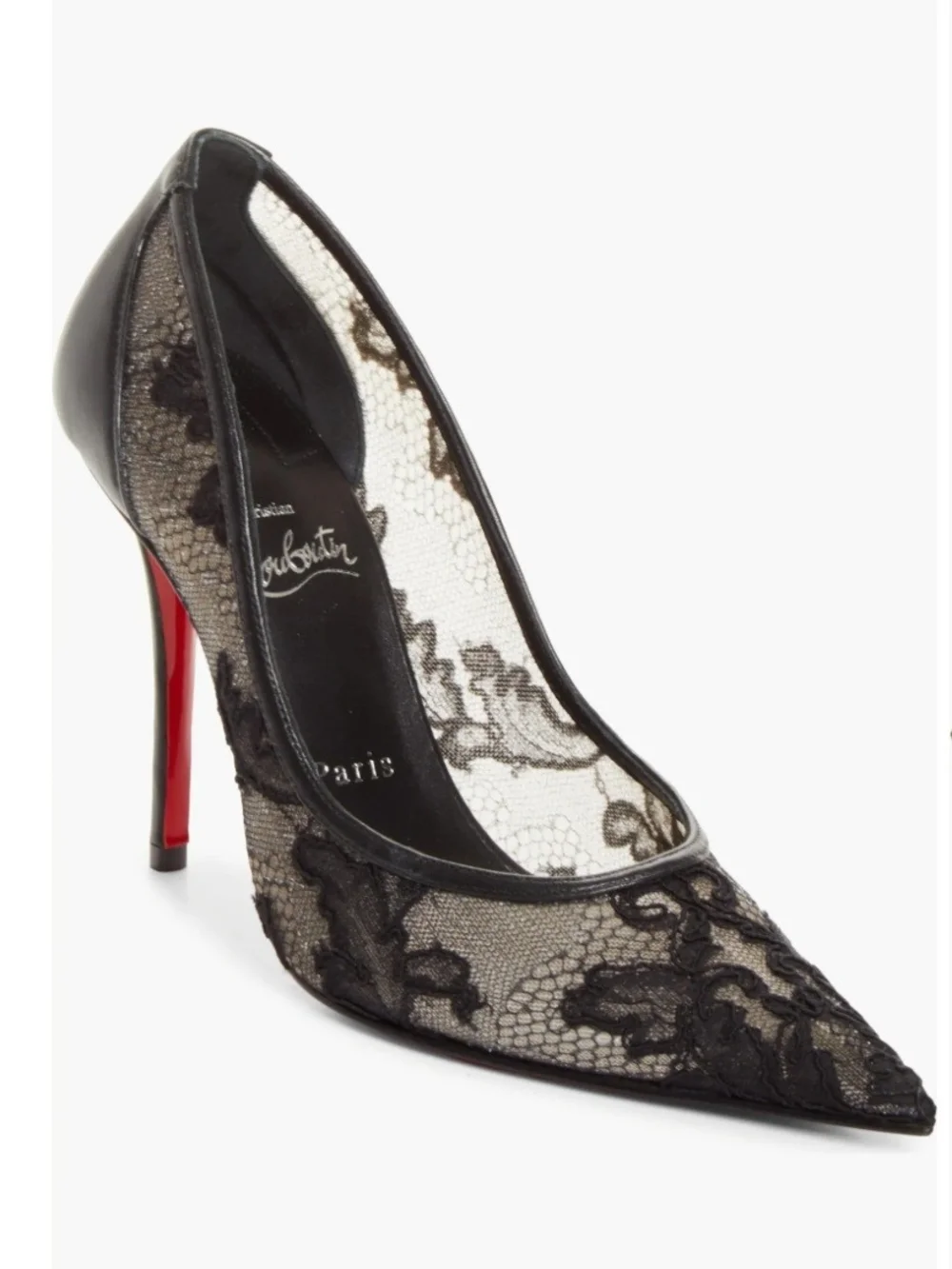 Miss Z Pointy Toe Lace Pump Christian Louboutin Size 39